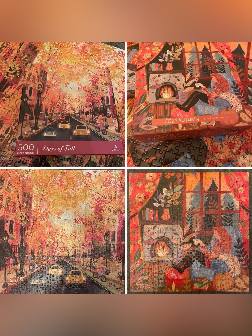 Galison Verified Complete Cozy Autumn 500 Piece Puzzle Set